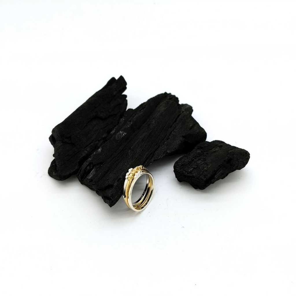 Carrément - Bague Triple - Argent et plaqué or