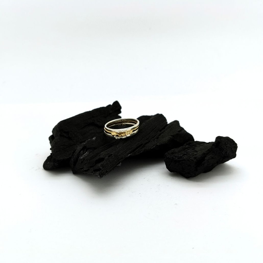 Carrément - Bague Triple - Argent et plaqué or