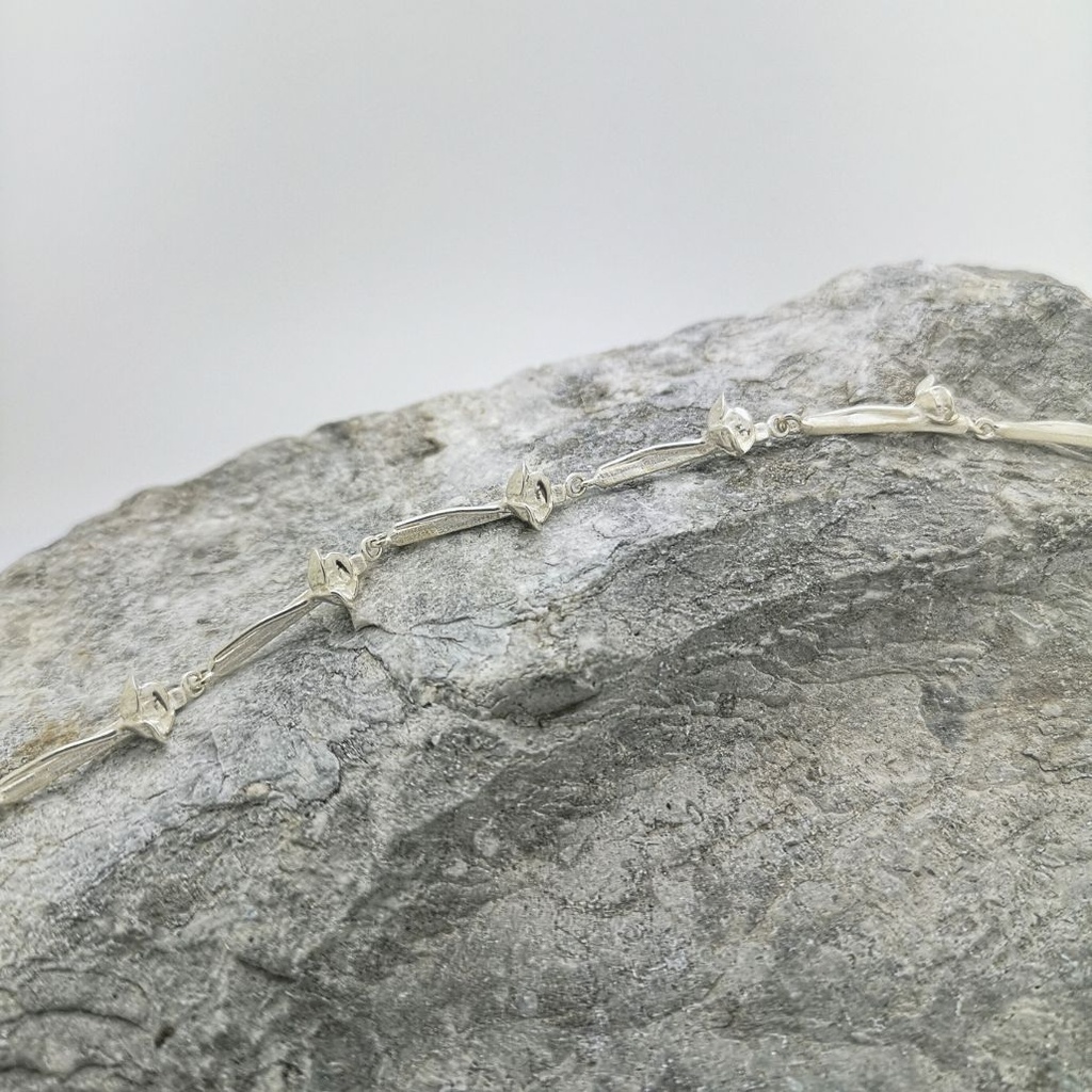 Coquelicots - Bracelet articulé - fleur sur tige