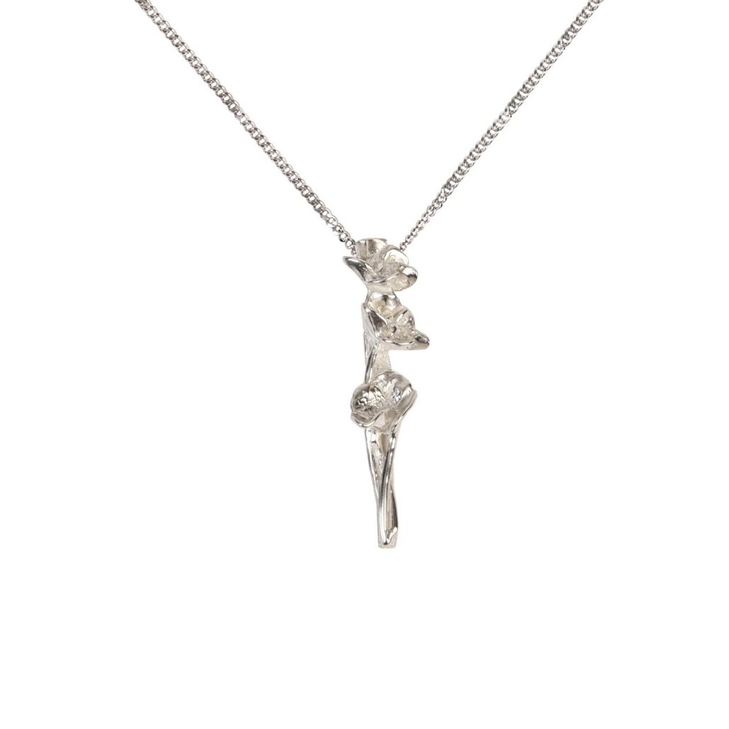 Coquelicots - Pendentif fin 3 fleurs