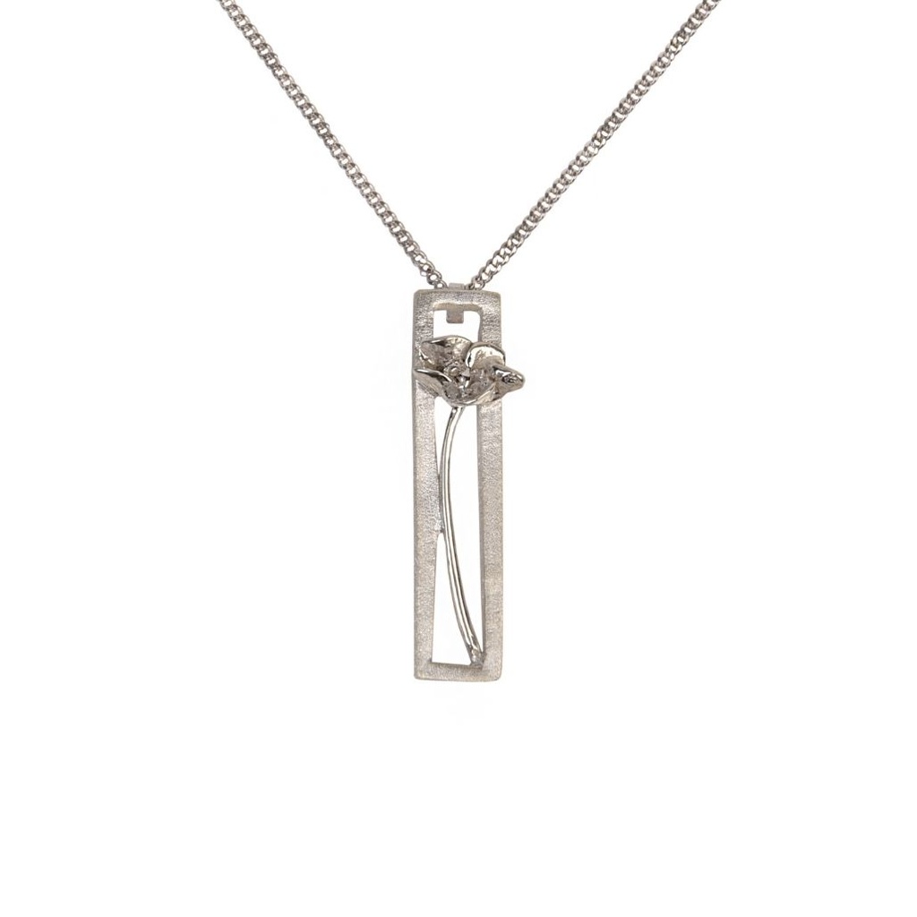 Klaproos - 1 bloem rechthoekige hanger