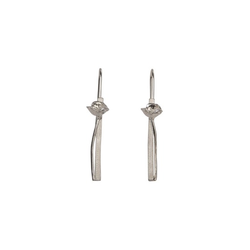 Klaproos - Klaproos met steel - Oorbellen op lange draad