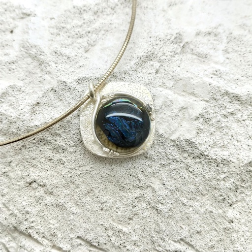 [EAV.OO8.2] Verre et argent - Pièce unique - Pendentif -Voyage dans la nature 2