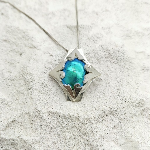 [EAV.O02.2] Verre et argent - Pièce unique - Pendentif L