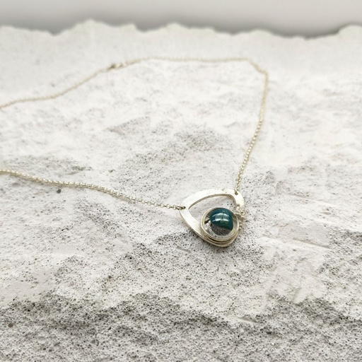 Verre et argent - Pièce unique - Pendentif - Inspiration nature - M