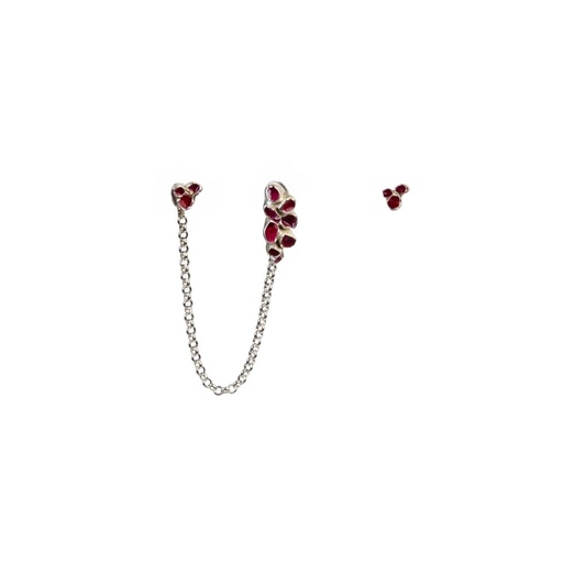 Plezier - 3 oorbellen met asymmetrische ketting
